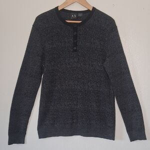 A/X Armani Exchange Men's Cotton Sweatshirt Black Gray Logo Pullover Cotton M